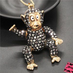 NEW Betsey Johnson Monkey Necklace Pendant Chain